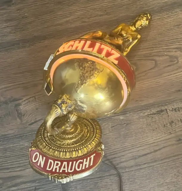 Vintage Schlitz On Draught Beer Sconce Lighted