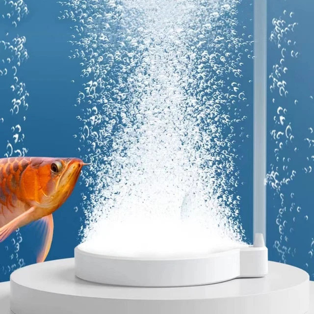 Fish Tank Round Air Disk Stone Bubble Diffuser Aquarium Oxygen Air Bubbler Pump
