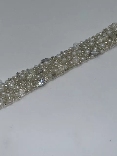 Davids Bridal Ivory Pearl Crystal Bead Rhinestone Belt Sash Wedding Prom Ribbon 3