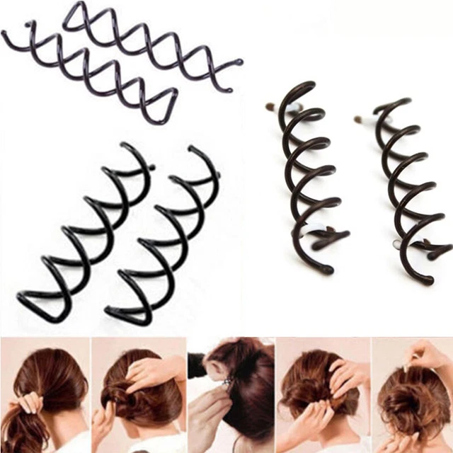 10x Spiral Spin Screw Bobby Pin Hair Black Colou_hg Clip Twist Barrette Hairpins