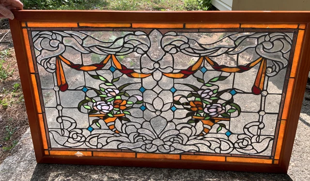 Early 20thC. Stained And Leaded Glass Window