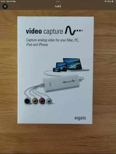 Elgato Video Capture USB 2.0 card  convert analog digital VHS VCR TV DVD adapter