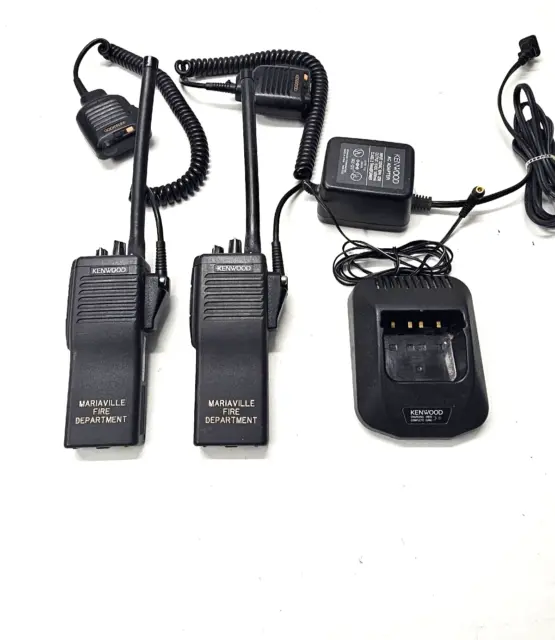 Two Kenwood TK-190-2 35-50 MHz Low Band Two Way Radio TK-190 with Charger