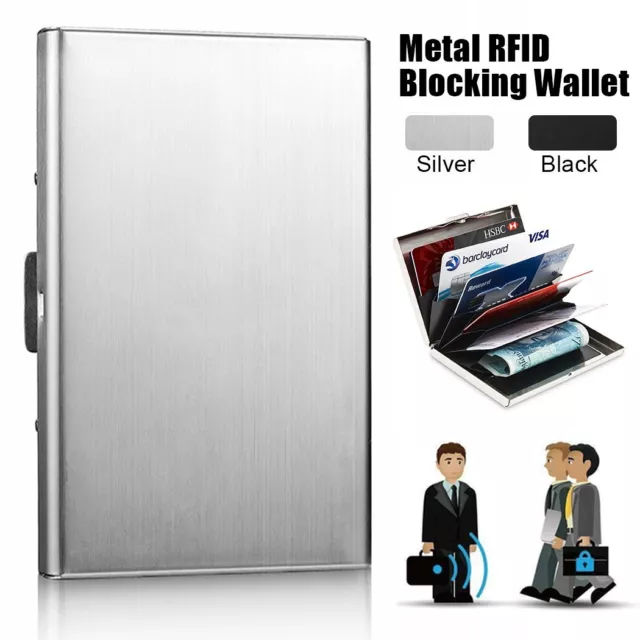 RFID Blocking Stainless Slim Wallet ID Credit Card Holder Case Protector Purse