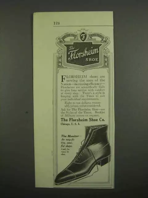 1918 Florsheim Shoe Ad - The Monitor