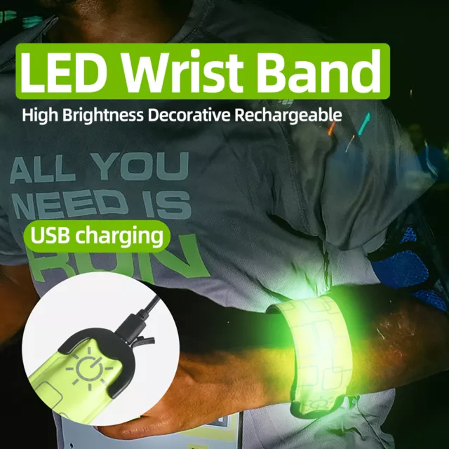 LED Wrist Band Decorative LED Slap Glowing Night Running Armband Bracelet AU 3