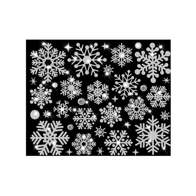Adesivi da parete fiocco di neve scintillante natalizio festa classe decalcomanie da parete forme