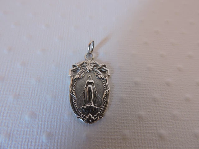 Médaille Religieuse Vintage Vierge Marie En Or 18k - Collier Mi-Long - Bijou Ancien Français