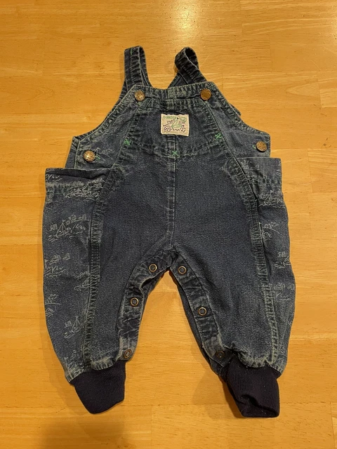 VNTG Oshkosh B’Gosh Vestbak Bubble Overalls RARE Sailboats Size 6/9M EUC USA