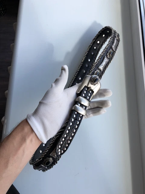 NANNi ベルト NANNI ナンニ コンチョ スタッズ クロコ型押しレザー