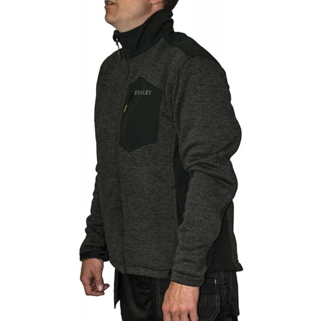 Mens Stanley Zip Up Thermal Insulated Work Fleece Lined Knitted Jumper Jacket Sz 8