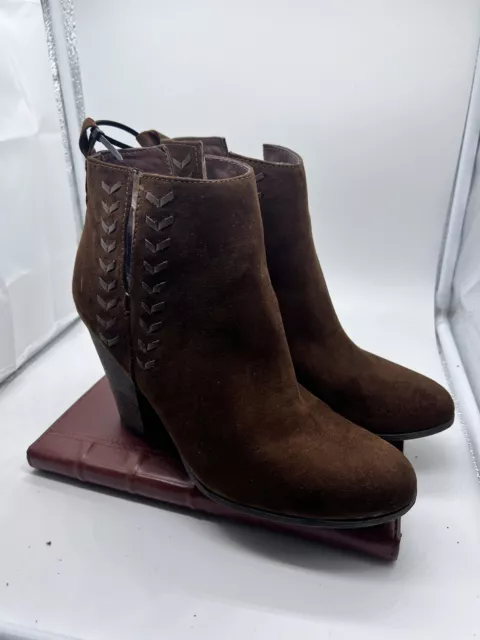 Carlos By Carlos Santana Boots Womens 9M Haley High Heels Ankle Booties Brown