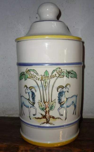 pot a pharmacie en faience elixir de longue vie