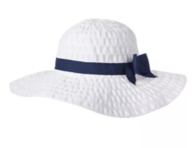 Gymboree Baby Girls White Navy Tiny Paradise Flopping Hat NWT Size 0-6,6-12 Mos.