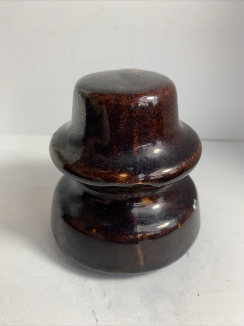 Vintage Power Line Electrical Porcelain Ceramic Brown Insulator 3