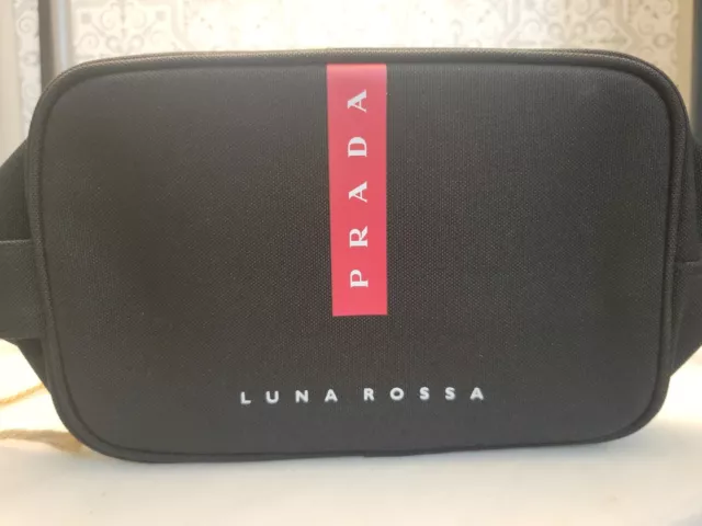 Prada Luna Rossa Travel Bag Black W/ Zipper Bag New In Factory Prada Box