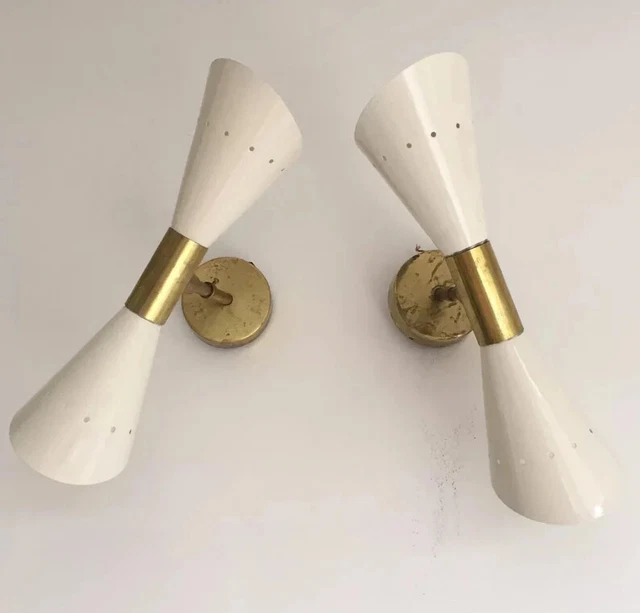 Mid Century Wall Sconce Pair, Modern Italian Wall Sconce Bathroom Wall Lights