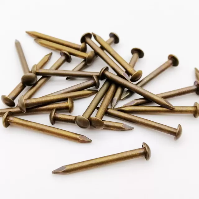 10/100X Pure Copper Brass Small Mini Round Head Nail Tack Dia=1.2-2.8mm L=8-50mm 3