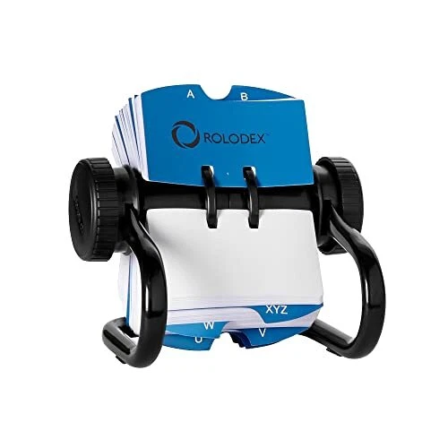Open Metal Single Rotary File, 2 1/4" x 4", 500 Cards, Black