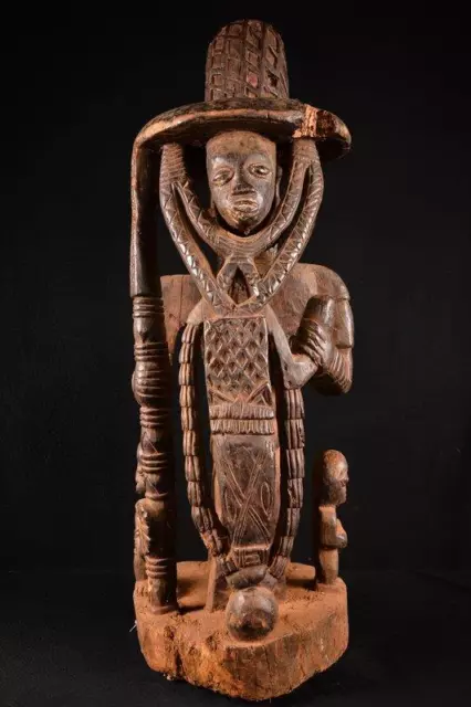 22226 A Estatua Yoruba Africana Grande Primitiva Nigeria