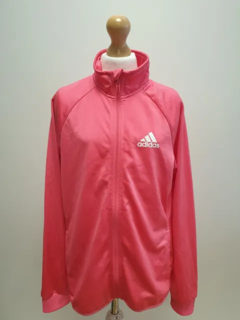 Tt442 Girls Adidas Pink Tracksuit Top Age 13-14 Years Xl