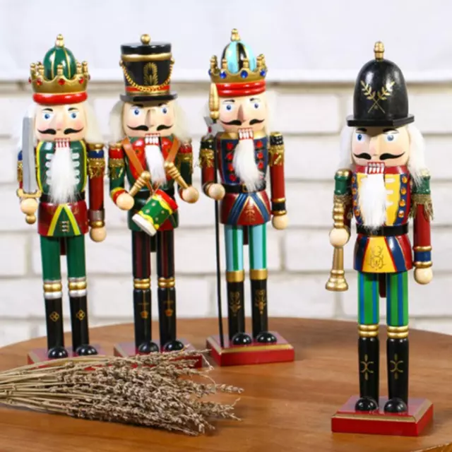 30cm Wooden Nutcracker Soldier Ornaments Handcraft Handpainted Xmas Doll for