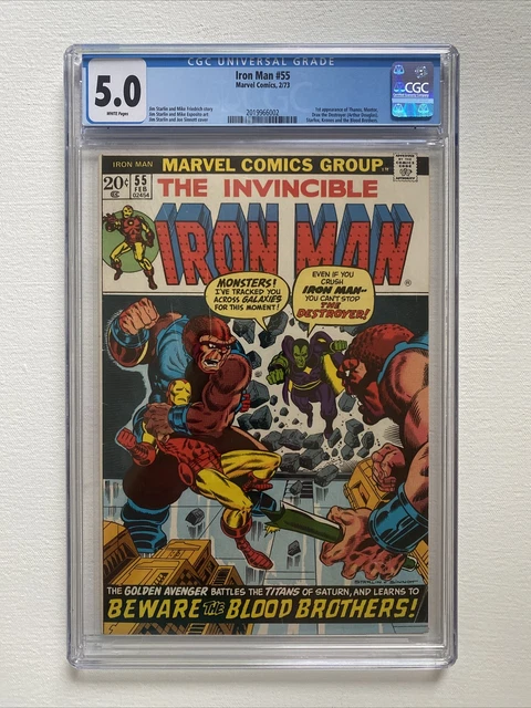 IRON MAN #55 CGC 5.0 WHITE PAGES   1ST APP THANOS 1973 Starfox Looks 6.0/ 7.0