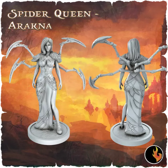 Spiders Queen Miniature Elegant Spiders Figurine for D & D 5e IN 28mm 32mm 75mm