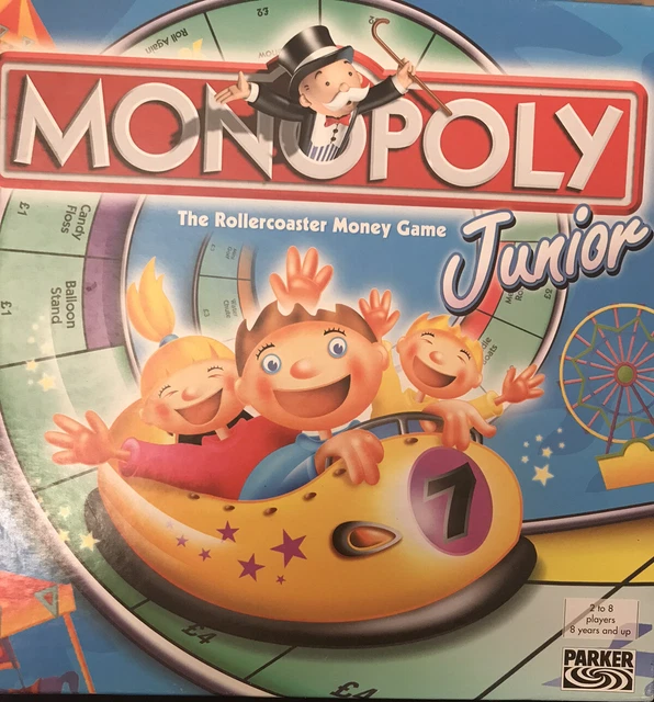 MONOPOLY JUNIOR The Roller Coaster Money Game By Hasbro Complete