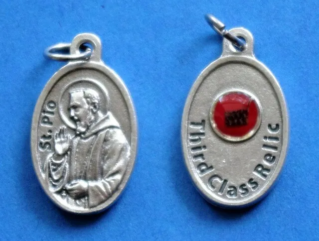 St.Saint Pio + Dritte Klasse RELIC - Ox 2.5cm Medaille