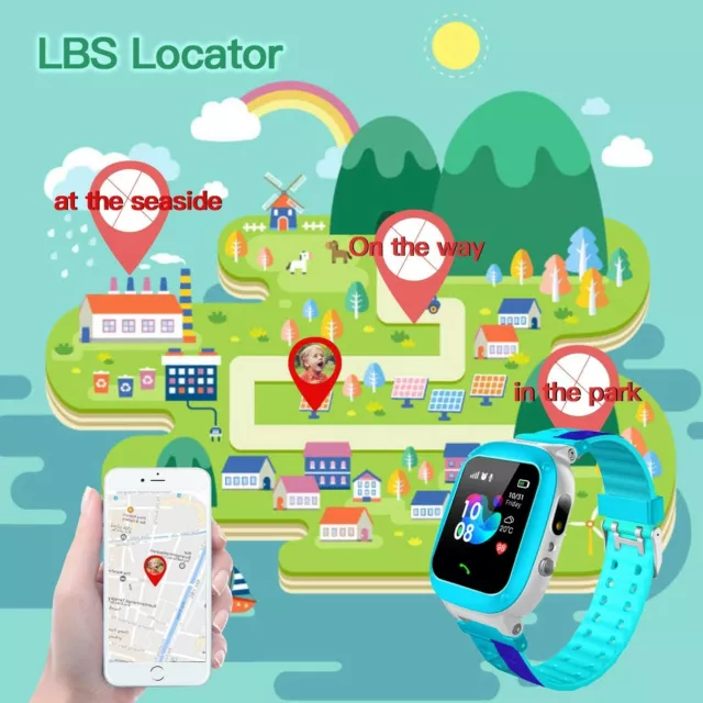 Montre intelligente pour enfants étanche avec LBS Tracker HD écran tactile montre intelligente téléphone SO 3