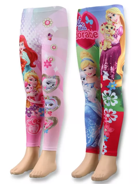 Leggings Filles Disney Princess Palace Animaux De Compagnie 2 Couleurs Neuf