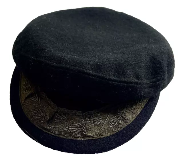 MENS GREEK FISHERMANS Cap Hat Black Wool Made in Greece Vintage 15005 ...
