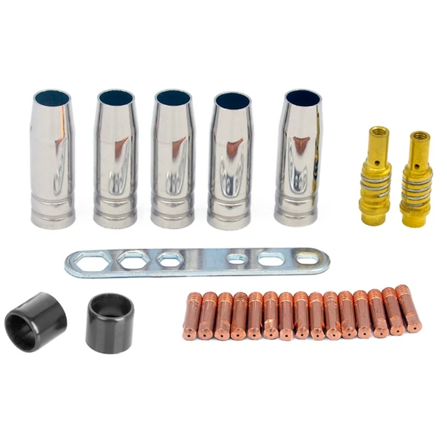 25Pcs Nozzle Tips Kit Welding Torch Accessory for MB15 15AK MIG Welding Torch