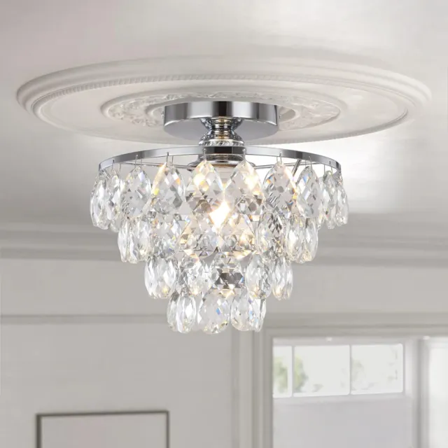 Mini Crystal Chandelier Ceiling Light Small, Modern Crystal Ceiling Light