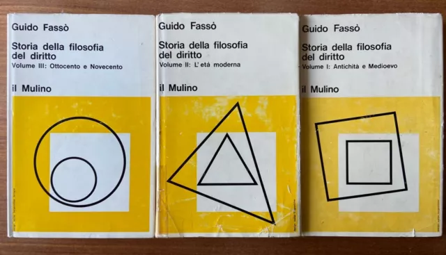 RL176] 3 VOLUMI STORIA DELLA FILOSOFIA DEL DIRITTO Fassò Ed.Il Mulino 1966/68/70