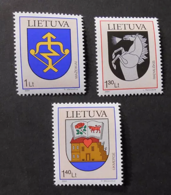 LITUANIA  LITHUANIA, LIETUVA 2004 " Stemmi " 3 Valori Cpl set MNH**