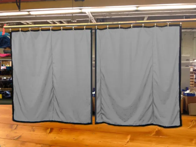 Lot of (2) Silver Curtain/Stage Backdrop, Non-FR, 10 H x 10 W