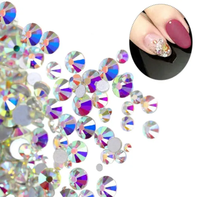 Añade un toque de elegancia a tus uñas con 1440 diamantes de imitación de cristal AB blancos