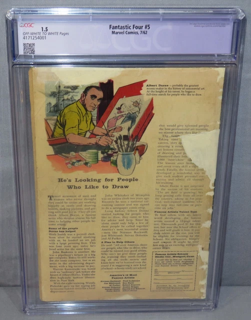 FANTASTIC FOUR #5 (Doctor Doom 1st app) CGC 1.5 FR/GD Marvel Comics 1962 dr. 3