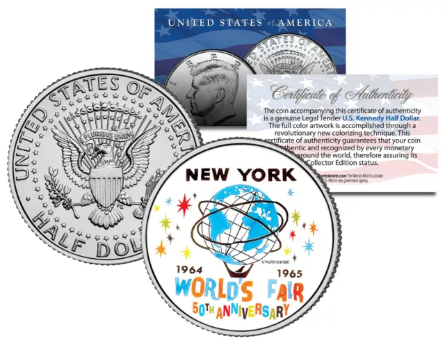 WORLD'S FAIR 1964 1965 NEW YORK * 50th Anniversary * 2014 JFK Half Dollar Coin