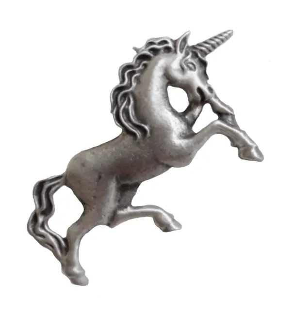 Prancing Unicorn Small Pewter Pin Badge