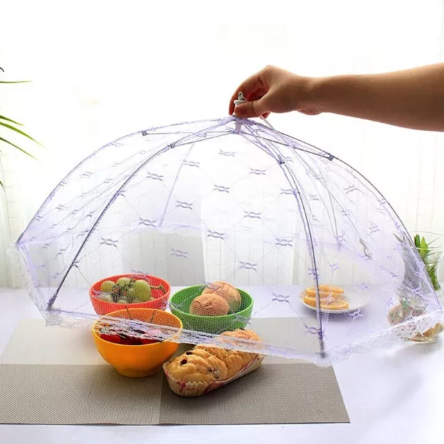 1/2/4Pcs Food Cover Collapsible Umbrella Protector Pop Up Mesh Fly Wasp Net BBQ