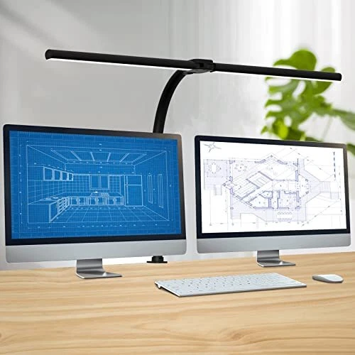 Mostorlit Double Head LED Desk Lamp Eye Care 5 Color Modes and Dimmable Archi...