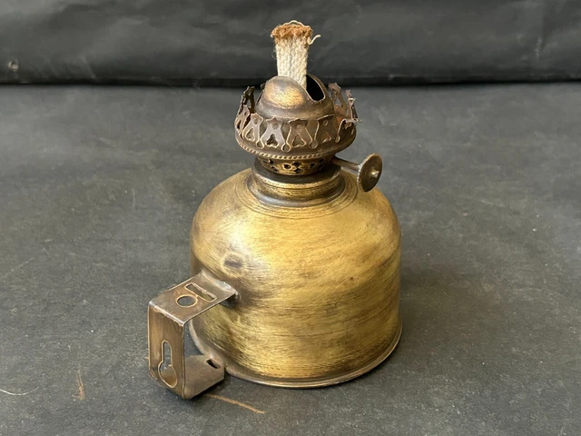 Lanterne Kérosène BHASKER – Vintage Indien – Laiton Et Fer – Occasion