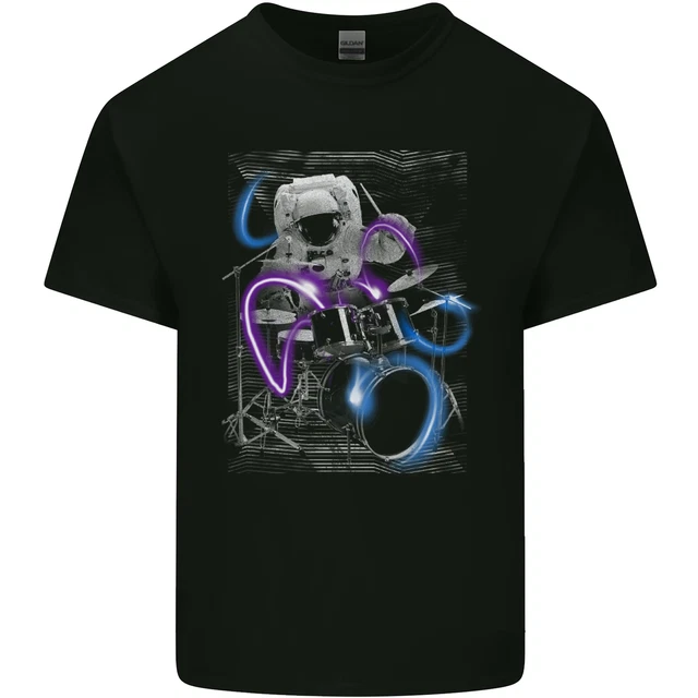T-shirt bambini batterista astronaut batteria