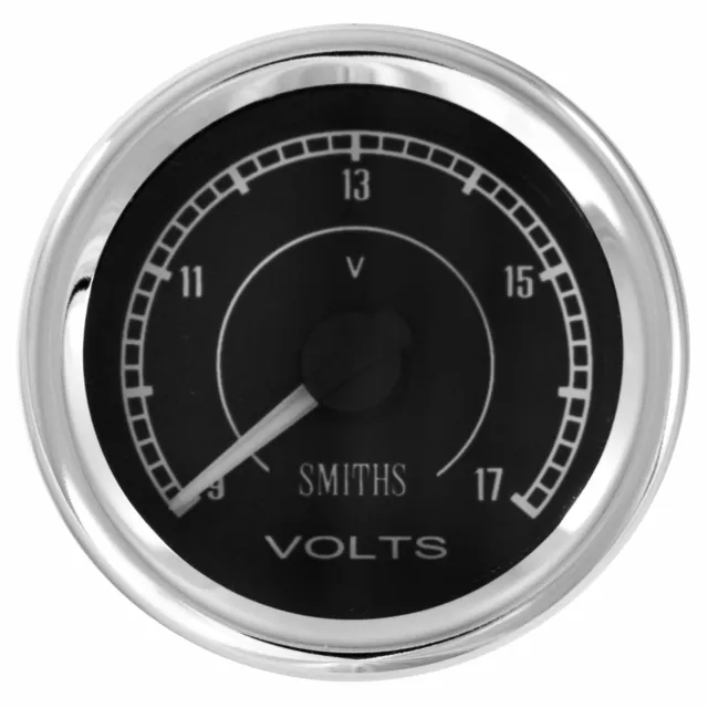 Smiths Flight klassischer Stil Voltmeter - 9 V bis 17 V Reichweite - Rennen/Rallye/Motorsport