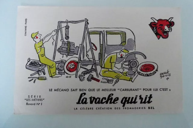 buvard de collection la vache qui rit ;série les métiers n°1 dessin hervé Baille