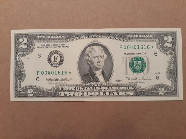 1995   $2.00 Federal Reserve Star Note    Atlanta