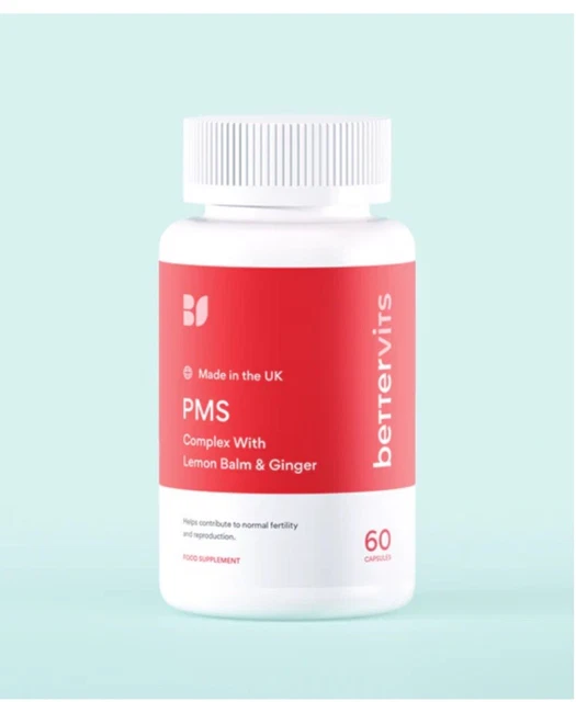 BETTERVITS PMS COMPLEX With Lemon Balm & Ginger - 60 Caps - Best before ...